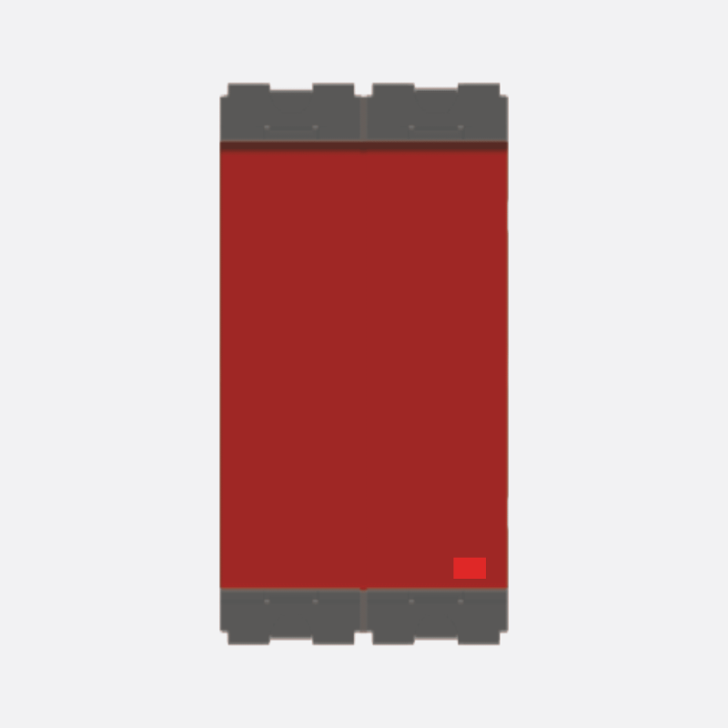 NORISYS CUBE Series Palm Switch 25A One-way Double Pole with indicator - 2 Module (Dedicated Red)