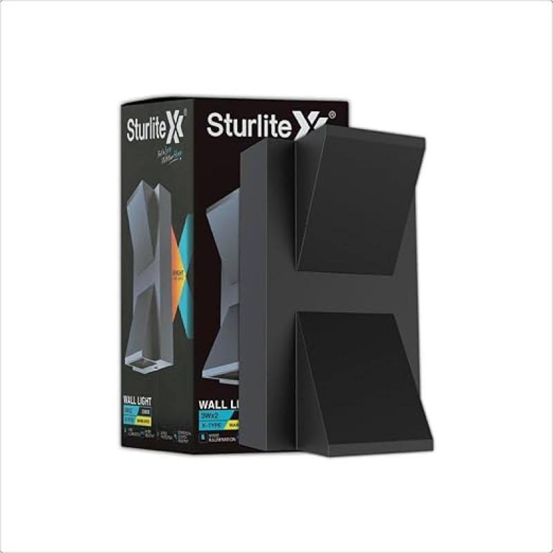 Sturlite K-Type 3W 2Way LED Wall Light| 3K Color Temperature| Vivid Illumination| Corrosion & Scratch Resistant| Aluminum Body| IP65 Protection| Indoor & Outdoor Wall Decorative Light - (Pack of 1)