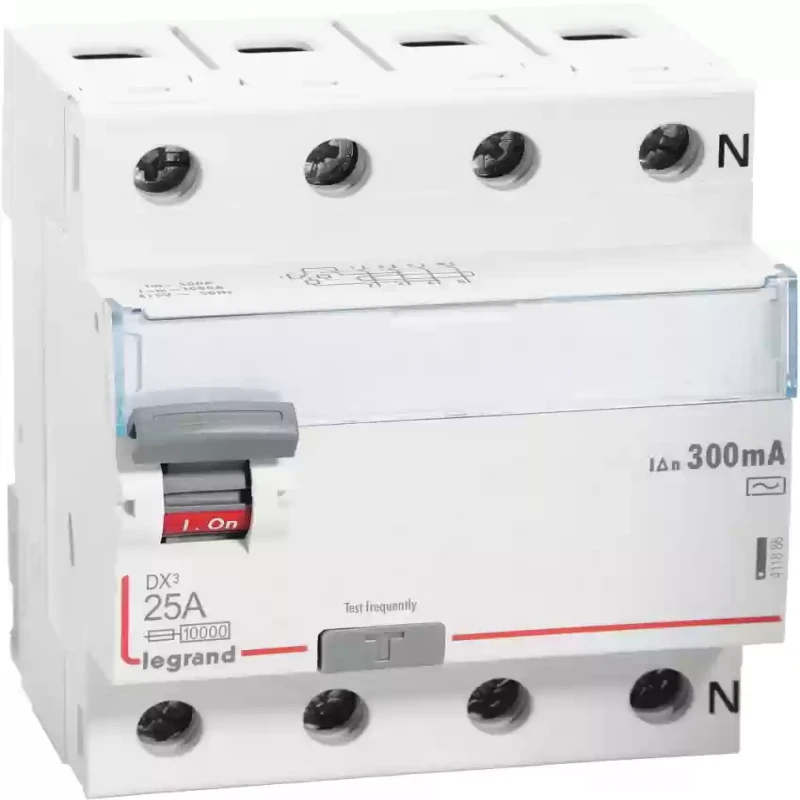 Legrand DX3 RCCBs - Four Pole 415 V~ (25A - 300mA) Type -AC