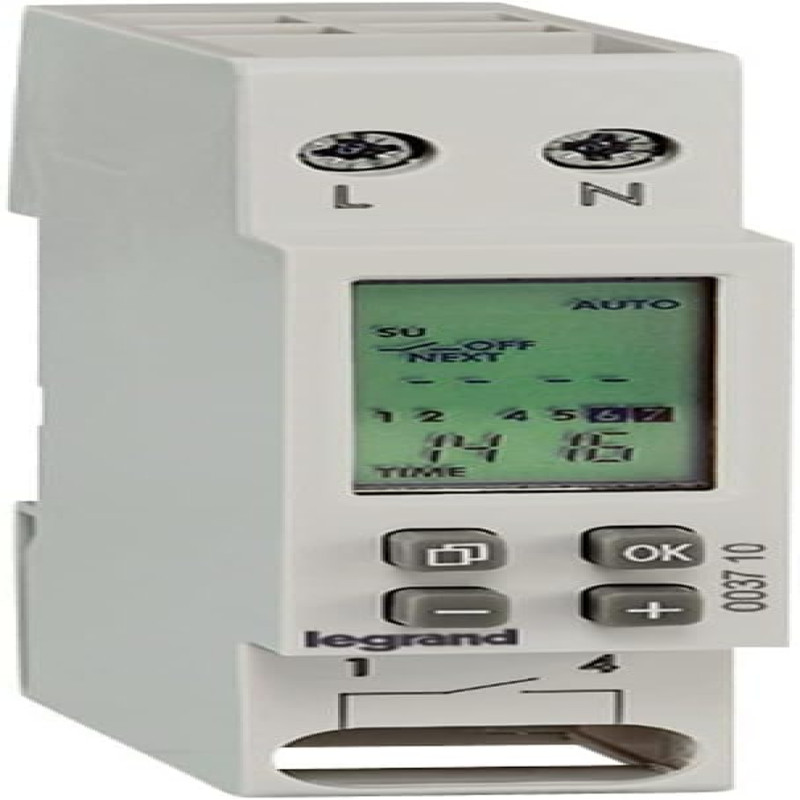 Legrand DX3 Time Switches - Programmable time switch with digital display - weekly 230 V~ - 50/60 Hz - 1 NO contact - 1 module