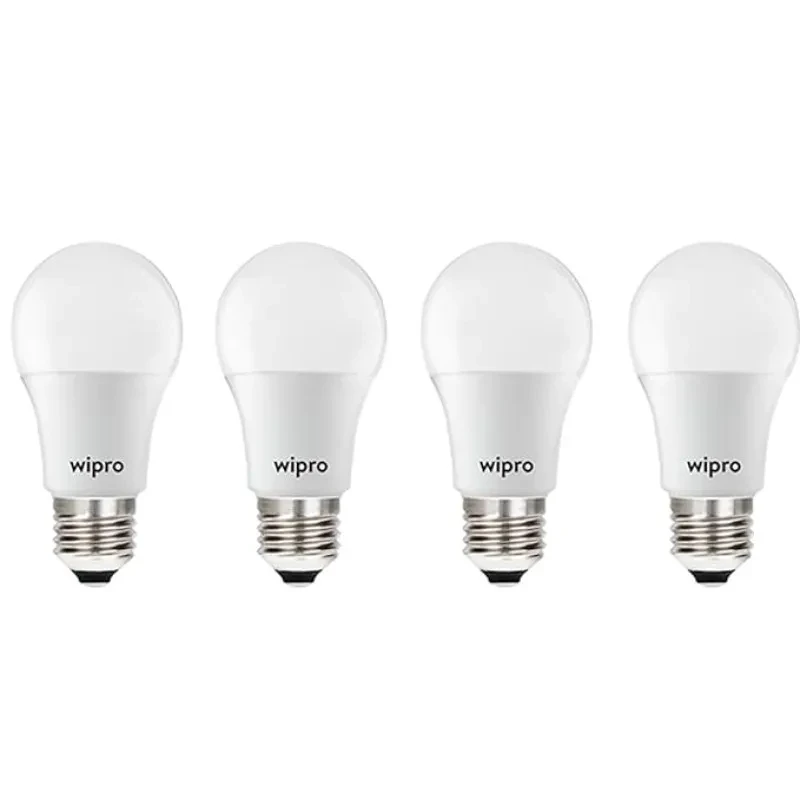 wipro Garnet Base E27 5-Watt LED Bulb (Pack of 4, Yellow)