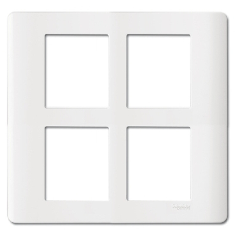 Schneider Zencelo - 8 Module Plate with Frame (Square)