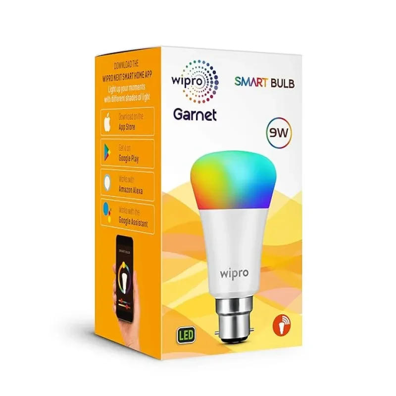wipro 9W B22D Led Warm White Smart Bulb, Pack Of 1, (Ns9300)