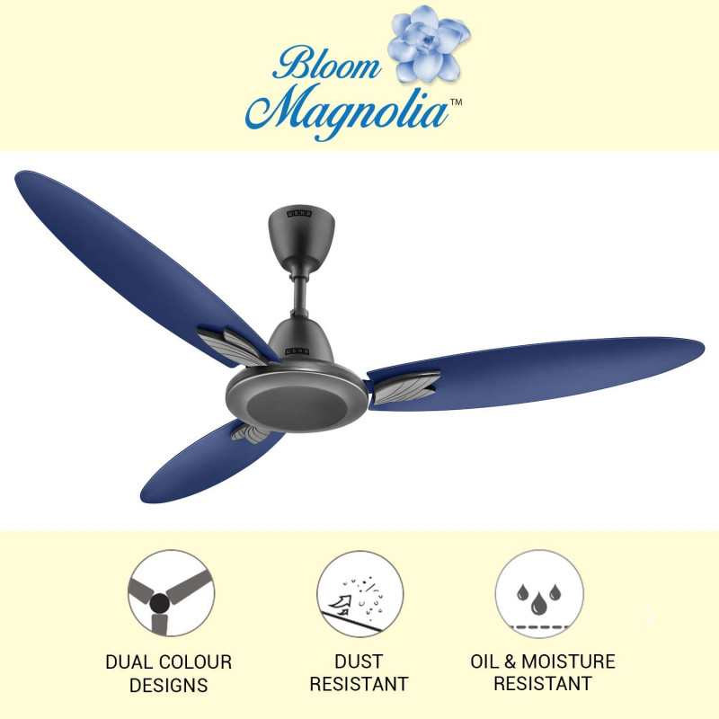Usha Bloom Magnolia 1250mm 85-Watt Goodbye Dust Ceiling Fan with Anti Dust Feature