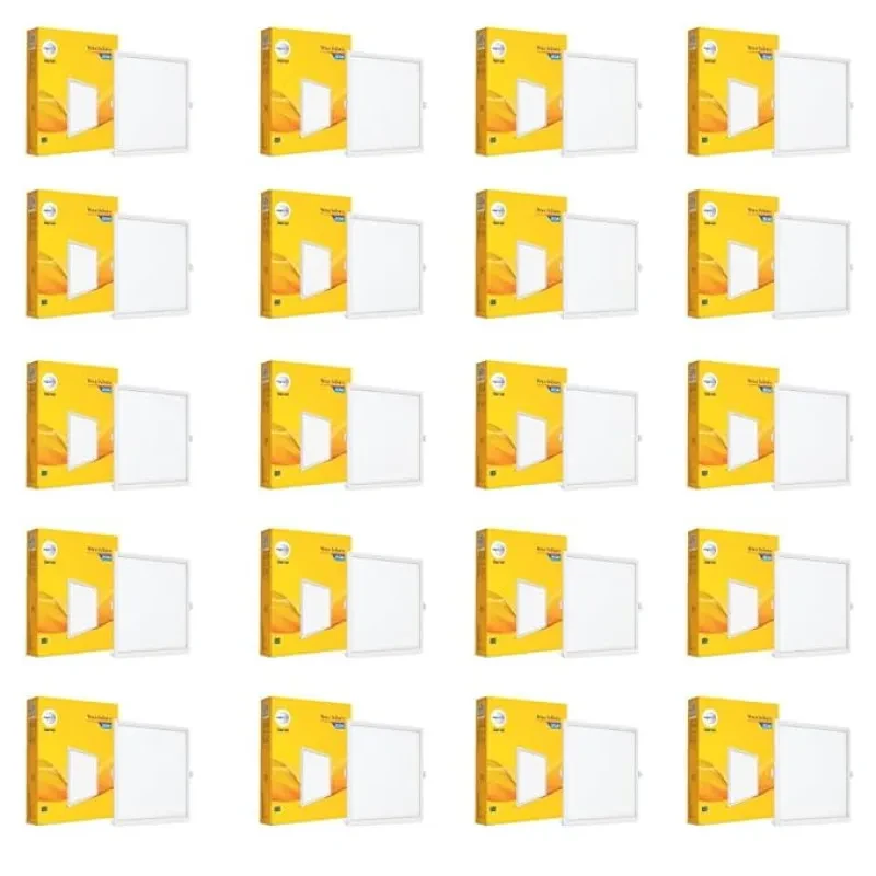Wipro Garnet 20W Square LED Wave Infinity Panel |Cool White Light (6500K)|Rimless Panel with Ultra-Slim Design | Recessed Down Light for False Ceiling |POP Ceiling Light|Cutout - 205x205mm |Pack of 20