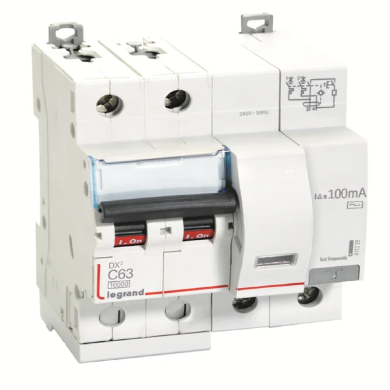 Legrand DX3 RCBOs - Double Pole 240 V~ (63A - 100mA) Type - AC