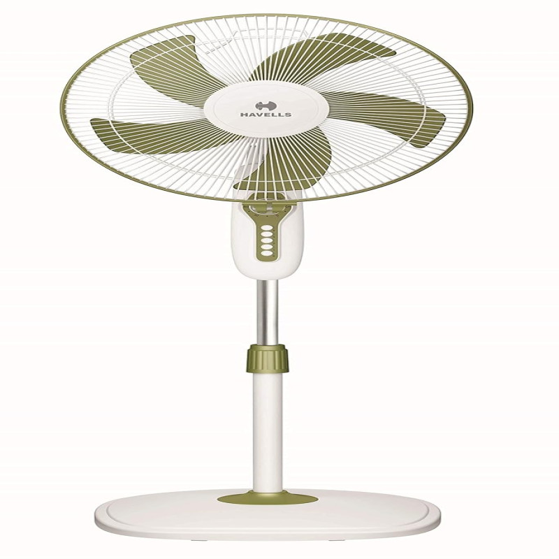 Havells Penta-force 400mm Pedestal Fan (White Green)