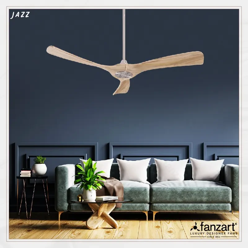Fanzart Jazz – 52″ – Contemporary fan with 3x Customisable Natural Wood blades, BLDC motor, Summer-Winter feature and Remote Control