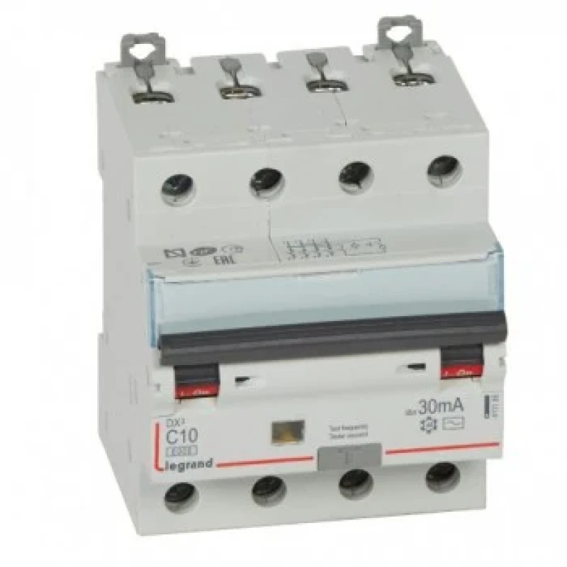Legrand DX3 RCBOs 6kA - Four Pole 415 V~ (10A - 30mA) Type - AC