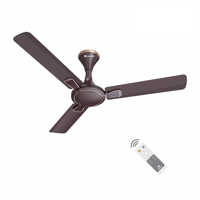 Havells 1200mm Milor BLDC Motor Ceiling Fan 5 Star with RF Remote (Pack of 1, Dusk)
