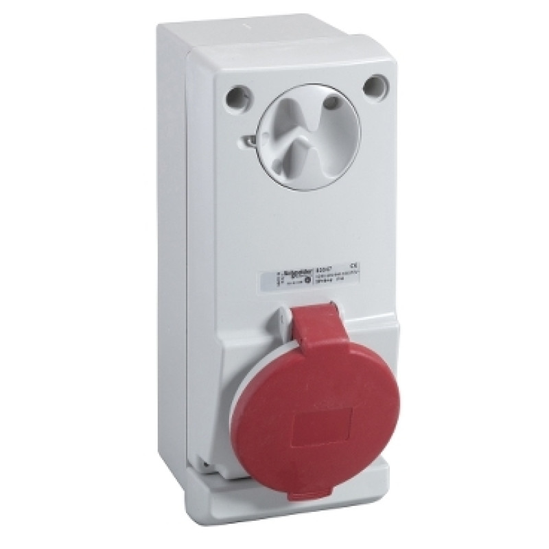 Schneider 32A -3P + E interlocked socket IP44 - 380...415 V AC - wall (83046)