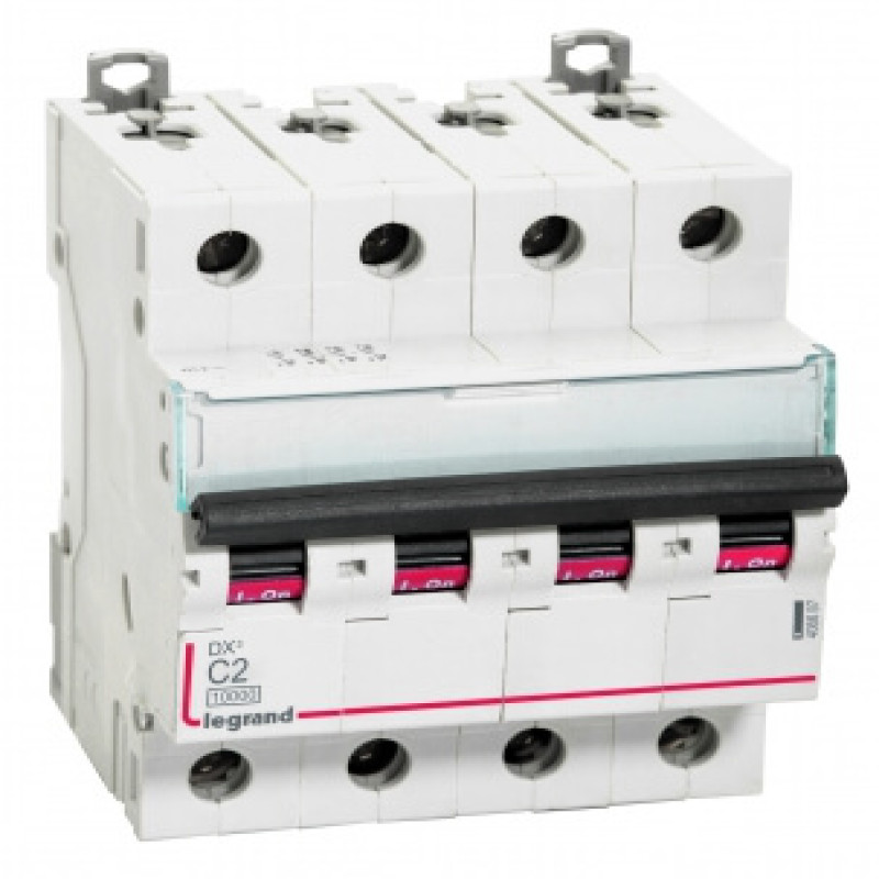 Legrand DX3 AC MCBs - C Curve Four Pole 415 V~ (2A)
