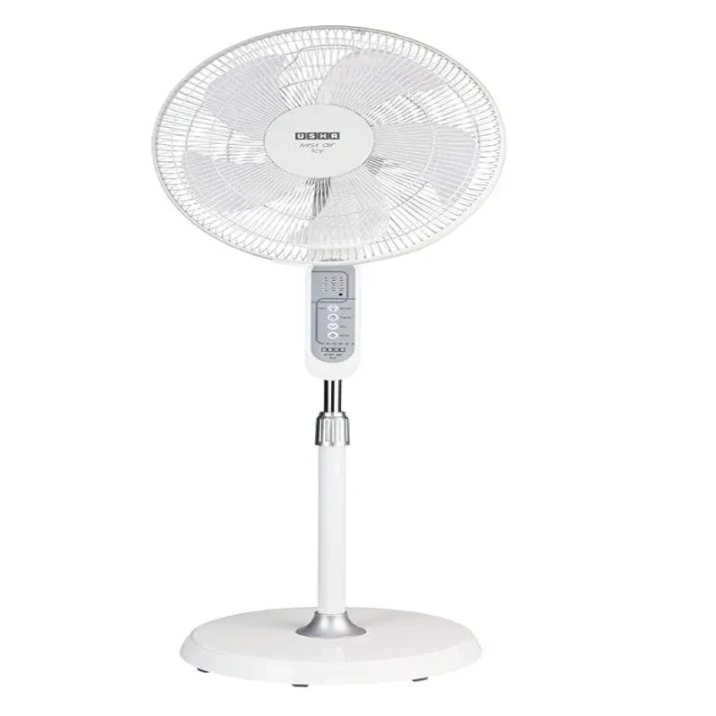 Usha Mist Air ICY with Remote 400MM 50- Watt Pedestal Fan (White)
