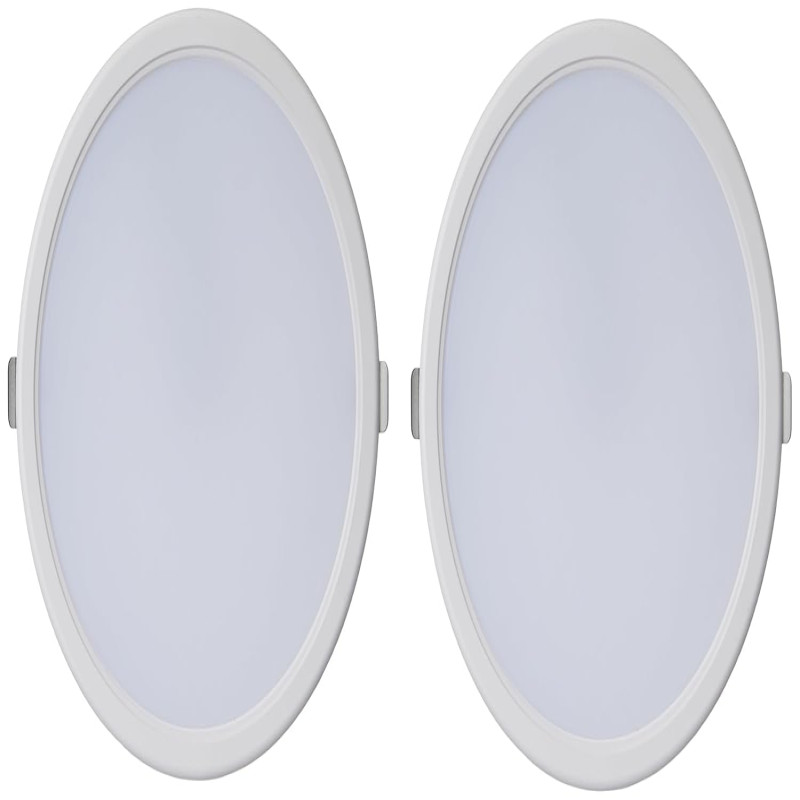 Sturlite Dex Round LED Downlight| Cool White Color Temperature| 800 Lumens with CRI Tech for Various Ceiling Types and Rooms - (15W, Pack of 2)
