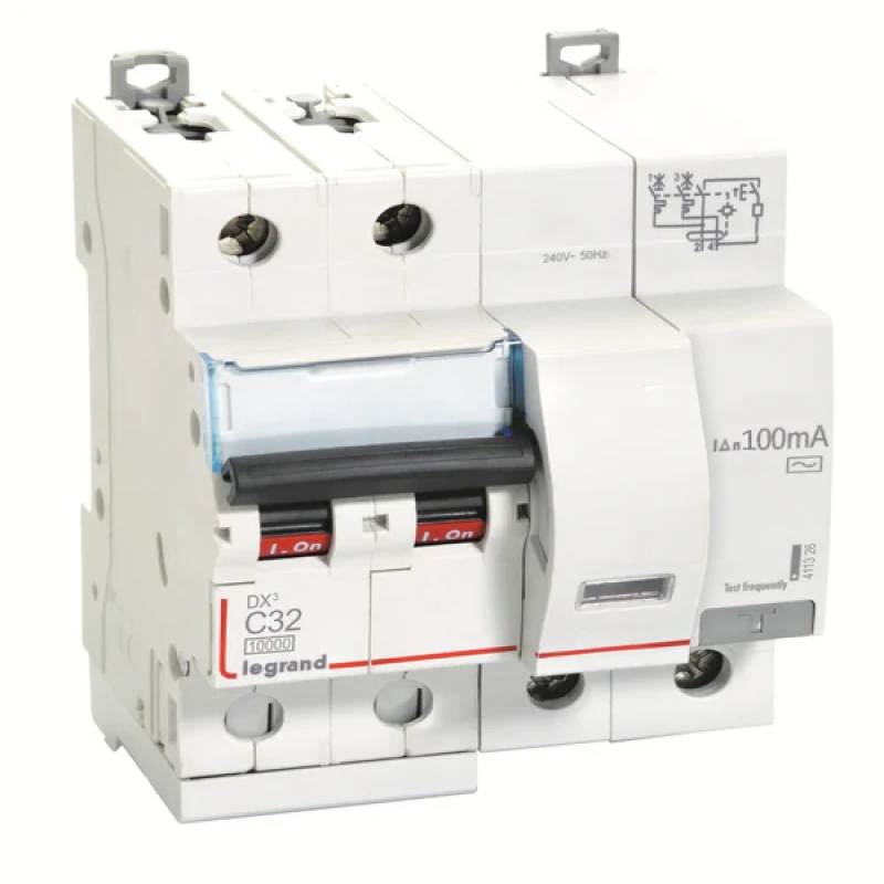 Legrand DX3 RCBOs - Double Pole 240 V~ (32A - 100mA) Type - AC