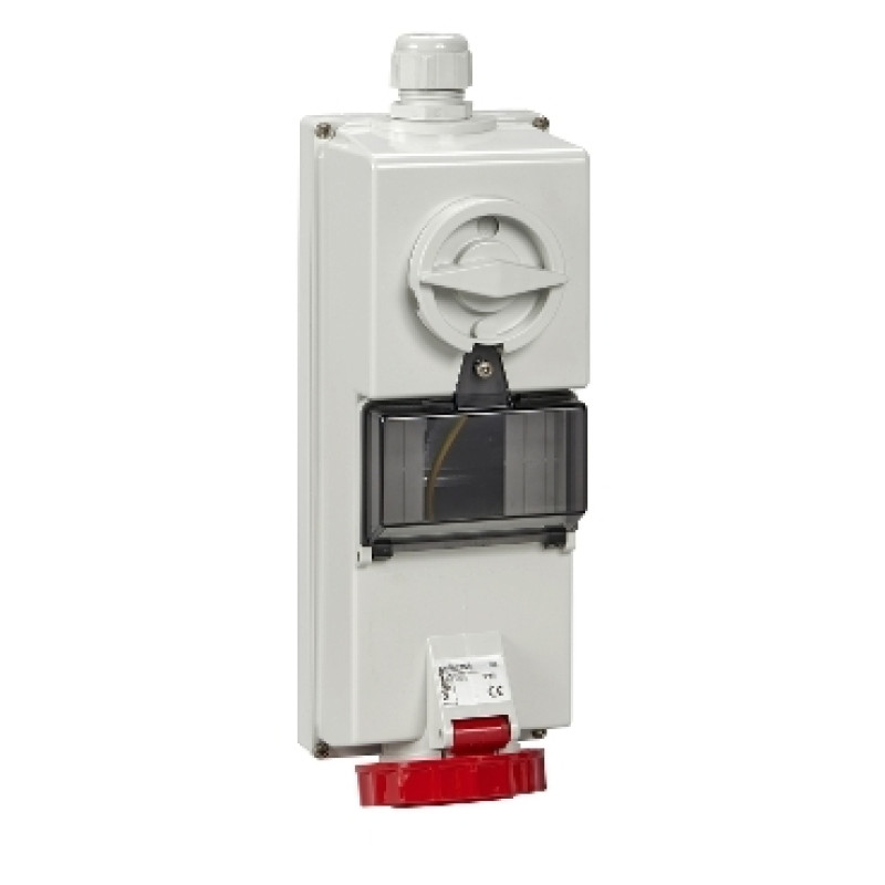 Schneider 16A - 3P + N + E Isoblock interlocked socket IP65- 380...415 V AC - wall (82759)