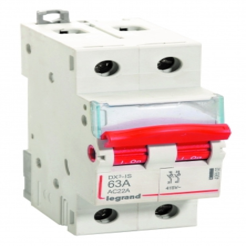 Legrand DX3 Isolators - Double Pole 240 V~ (63A)