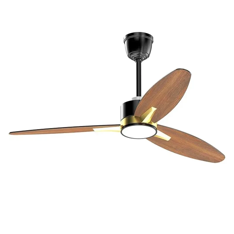 Sturlite Stylus 1320mm Smart Ceiling Fan with Remote| 2-Way Rotation BLDC Motor| Voice on Command Operation (Siri, Google, Alexa, IHome)| IOT with (3 in 1) Dimmable Light - Darkwood
