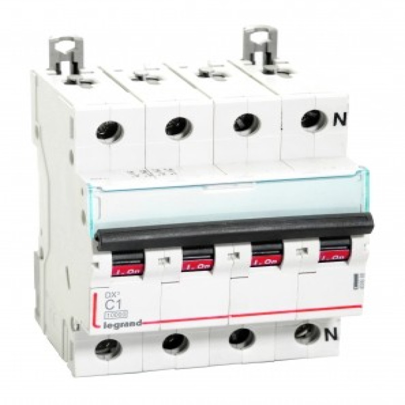 Legrand DX3 AC MCBs - C Curve Triple Pole + Neutral 415 V~ (1A)