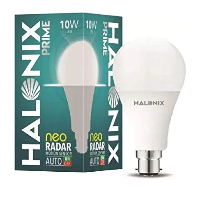 Halonix Prime 10W Neo Radar Motion Sensor B22 Led Light Bulb Cool Day Light (Pack of 2)
