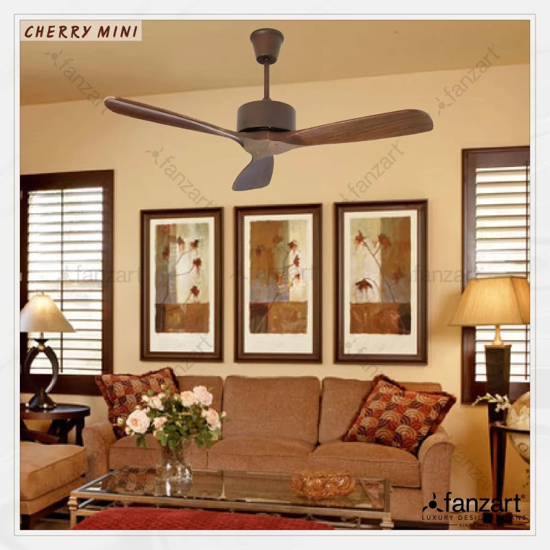 Fanzart Mini Cherry – 36″ Contemporary Wood Crafted fan with 3 x Customisable Natural wooden blades