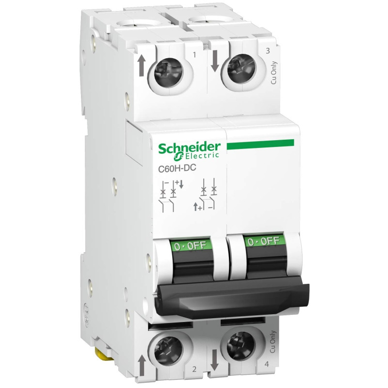 Schneider MCBs - DC - C60 H -2 pole - 6A A9N61526