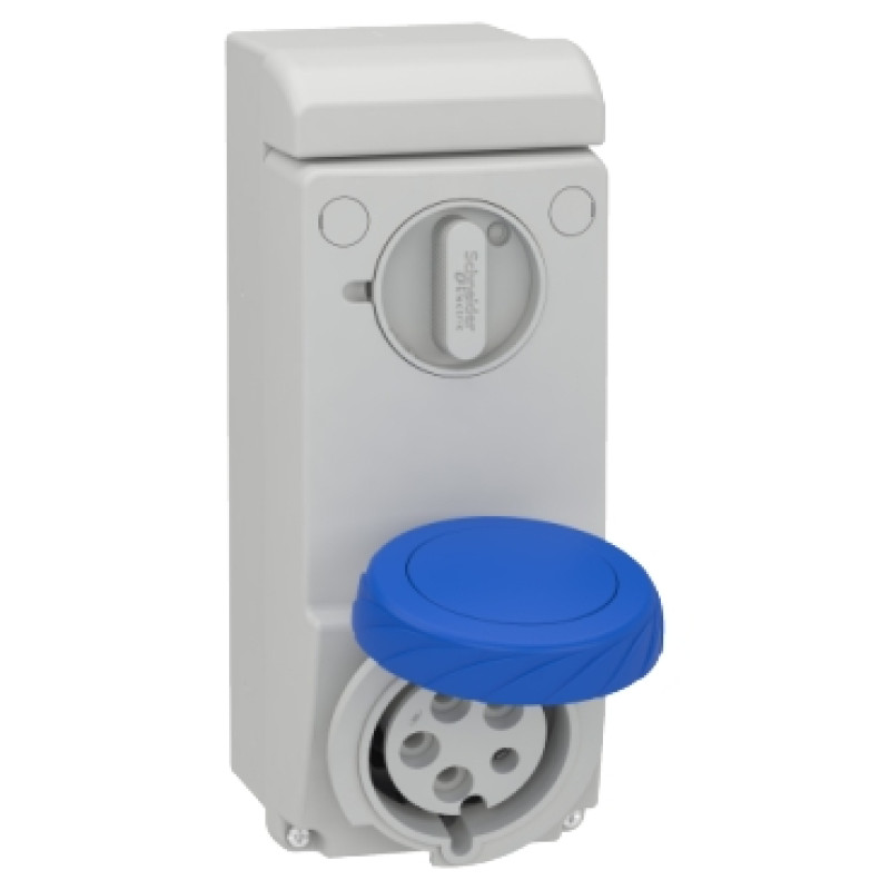 Schneider 32A - 2P + E interlocked socket IP65 - 200...250 V AC - wall (83092)
