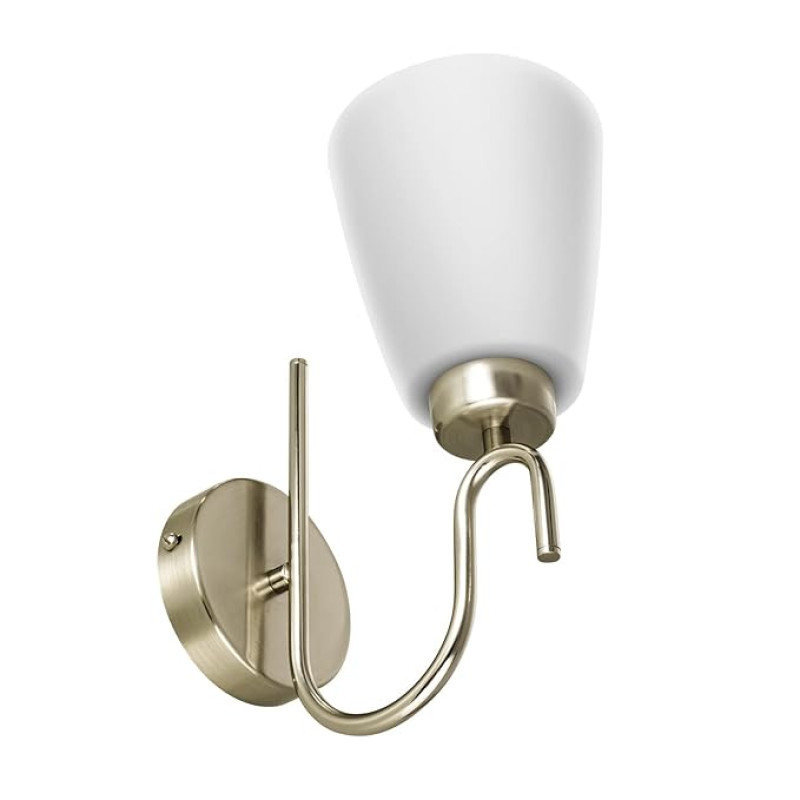 wipro BeuHome Single Wall Light BW01 | Premium Indoor Decorative Light with Contemporary Sleek Design | Antique Surface Mounted Classic Wall Light for Bedroom, Living Room | B22 (1H, Matte Nickel)