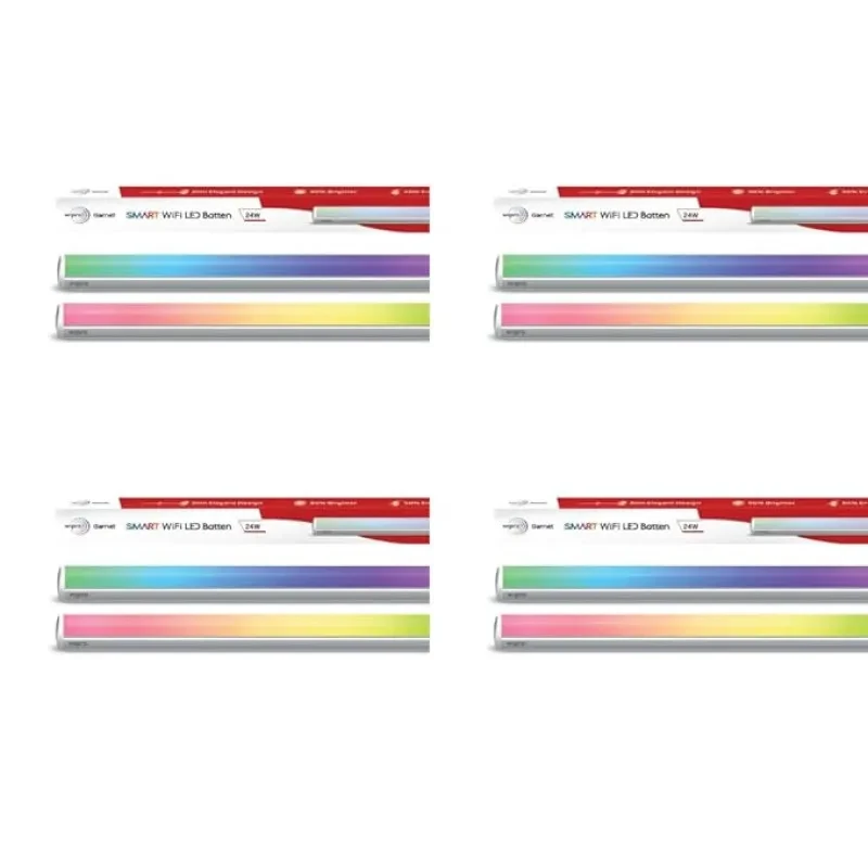 wipro Next Smart Wi-Fi 24W CCT+RGB LED Batten | 16 Million Colours | White Tunable | Dimmable |Scheduling |Scene Creation |Smart Grouping of Lights |Amazon Alexa & Google Asst. Compatible |Pack of 4