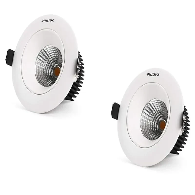 PHILIPS 12-Watt Round Astra Spot Recessed COB Spot Light (Warm White,Pack of 2)