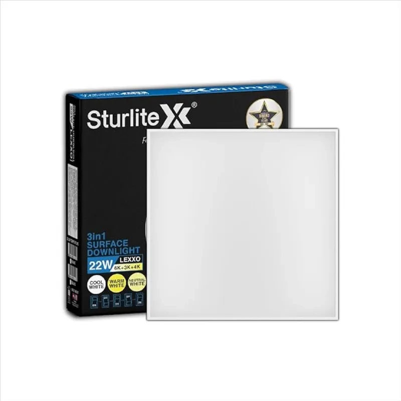 Sturlite Lexxo 22W Square LED Surface Light| 6500K Cool White Color Temperature| 1980 Lumens with CRI Tech for Accurate Color Representation - (Pack of 1)