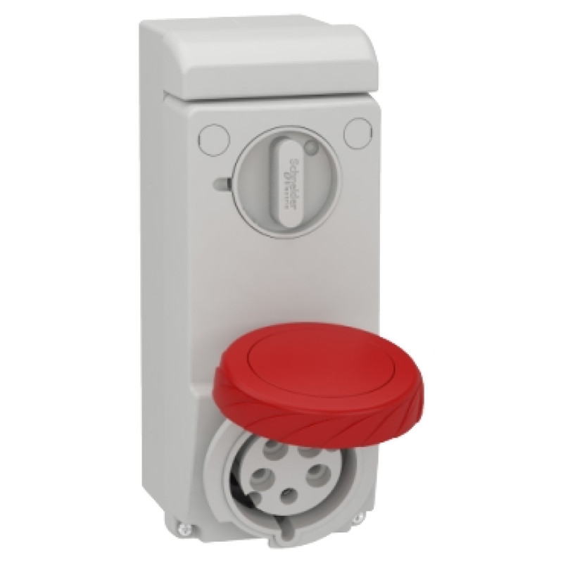 Schneider 32A - 3P + N + E interlocked socket IP65 - 380...415 V AC - wall (83097)