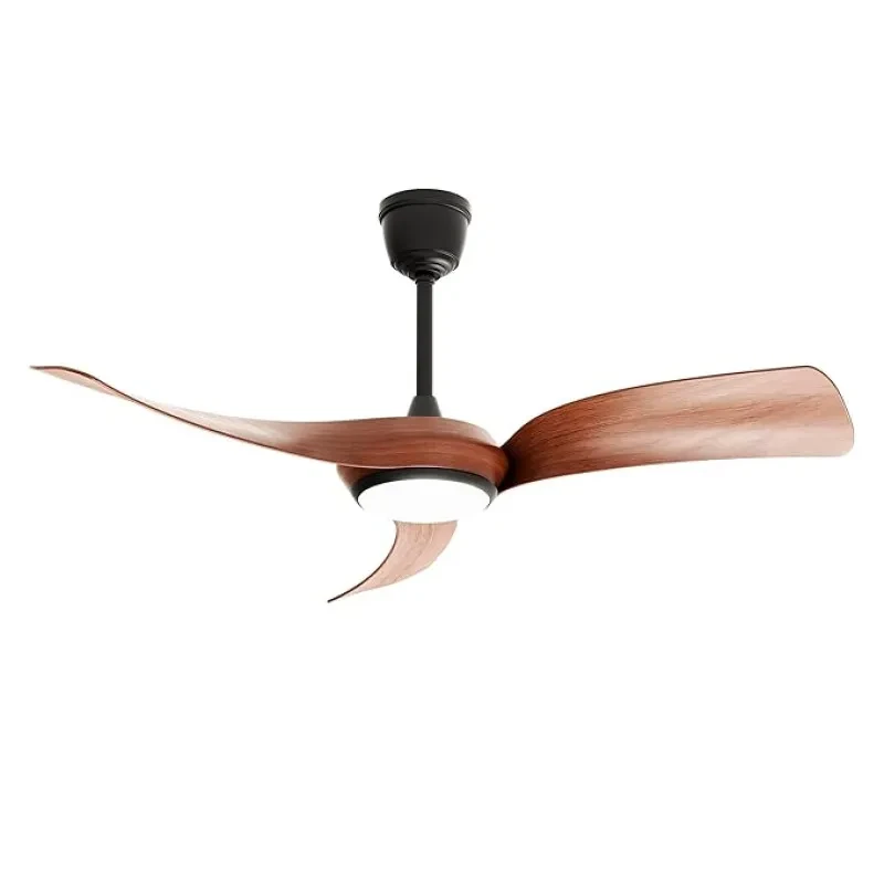 Sturlite Aerodyne 1320mm Smart Ceiling Fan with Remote| 2-Way Rotation BLDC Motor Fan| Voice on Command Operation (Siri, Google, Alexa, IHome)| IOT with (3 in 1) Dimmable Light- Black+Walnut