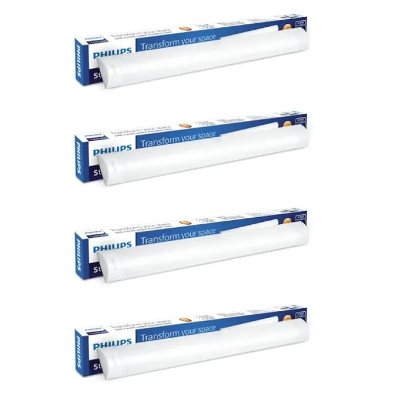 PHILIPS 20-watt LED Batten - Tubelight | StarBright Compact 2-ft Decorative Modern LED Wall Tubelight for Living Room & Bedroom | Cool Day Light, Pack of 4