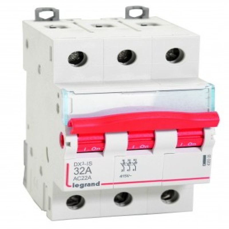Legrand DX3 Isolators - Triple Pole 415 V~ (32A)