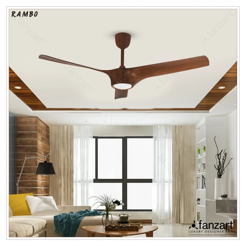Fanzart Rambo LED – 60″ Modern Wooden Fan with 3 ABS Blades in  BLDC Motor, Multi-colour LED,Remote Control