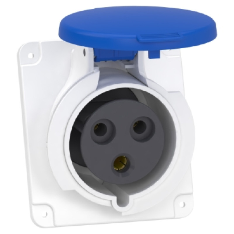 Schneider 16A 2P + E screw-socket-angled - IP44 200...250 V AC Panel (PKF32F423)