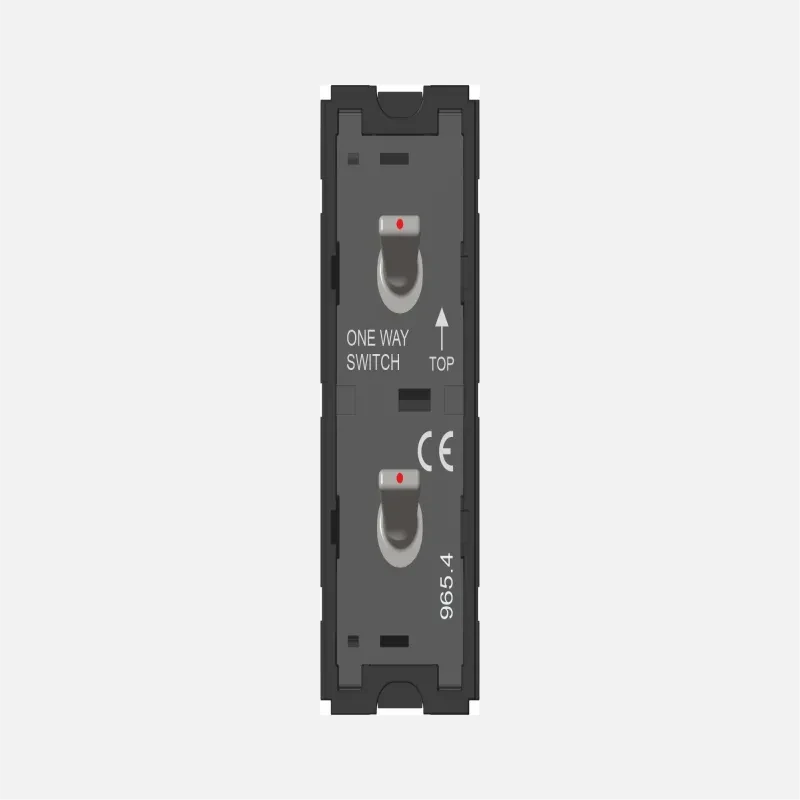 Norisys TG9 Switch 6A - 2 Gang - Both switches One-way with indicator - 1 Module