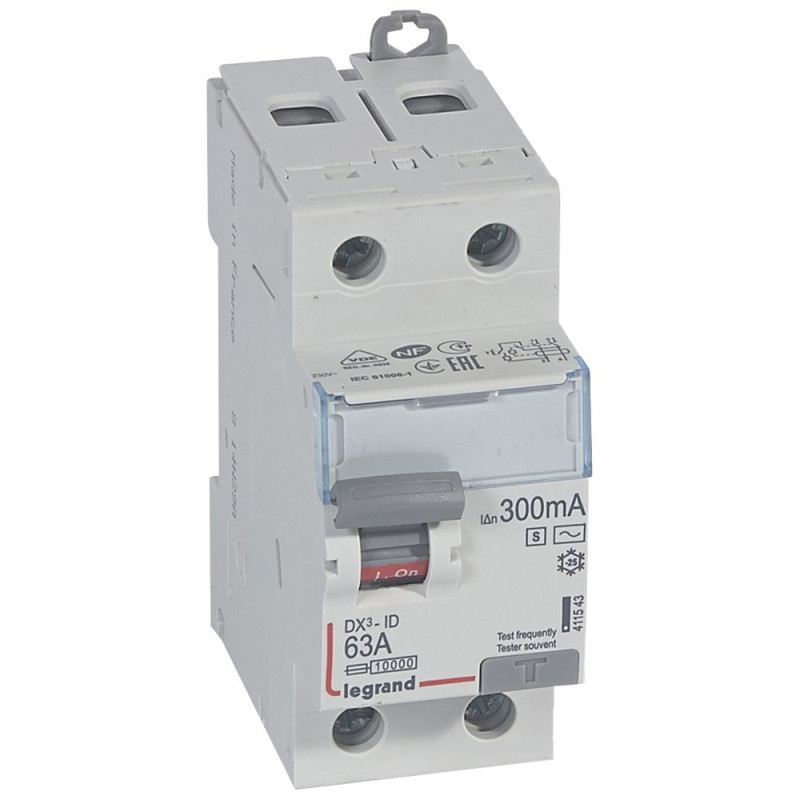 Legrand DX3 RCCBs - Double Pole 240 V~ (63A - 300mA) Type -AC