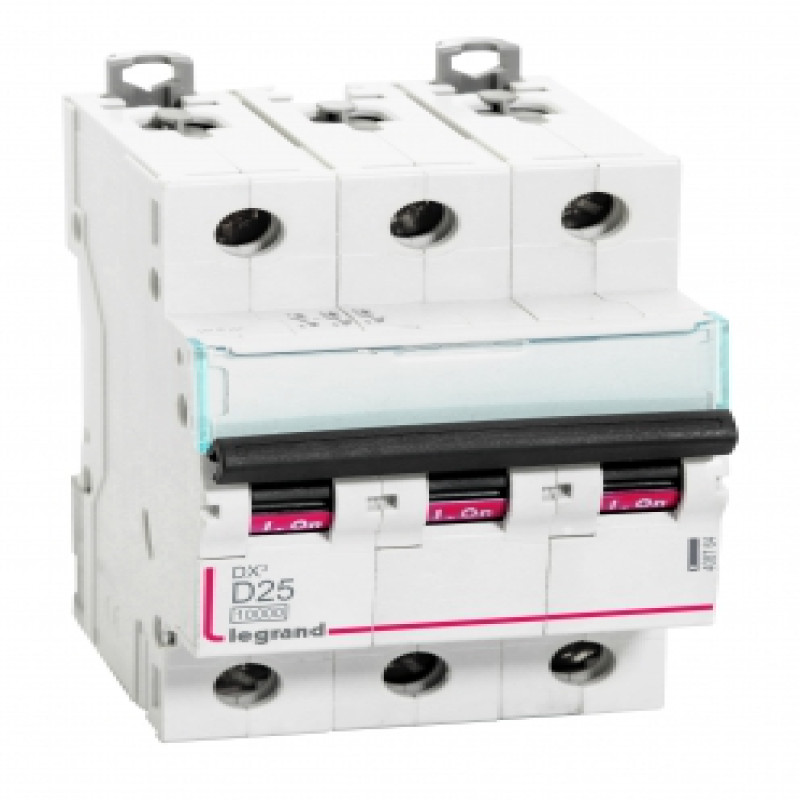 Legrand DX3 AC MCBs - D Curve Triple Pole 415 V~ (25A)