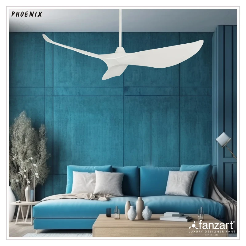 Fanzart Phoenix Matte White – 52″ Simply Modern Fan with 3 ABS Blades in  BLDC Motor  Remote Control