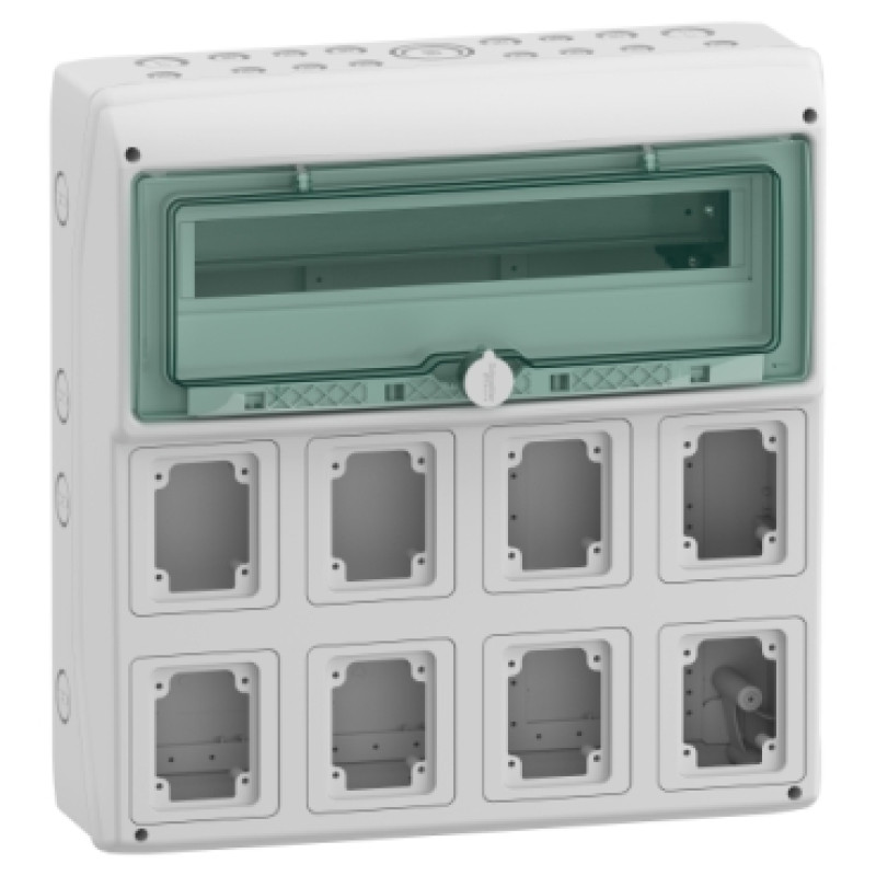 Schneider WeatherProof Enclosure (suitable to mount modular devices 16A / 32A sockets ) - Power outlet - 19 module 6 opening - (13182)