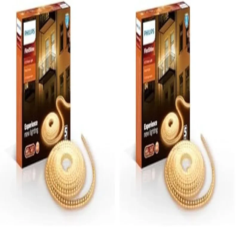PHILIPS 5 Meter LED Rope Light | Flexishine Plug n Play Flexible Rope Light for Indoor and Outdoor Decorations | Rope Light for False Ceiling,Balcony,Diwali,Christmas | Warm White, Pack of 2