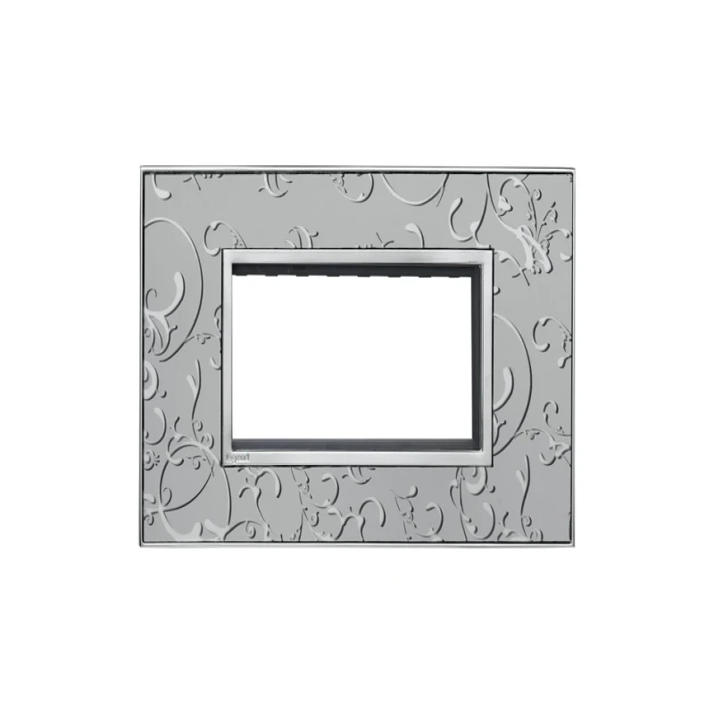 Legrand Arteor Square Cover Plate w Overmoulded Plate 4 Module (Silver Baroque & Dark Baroque)