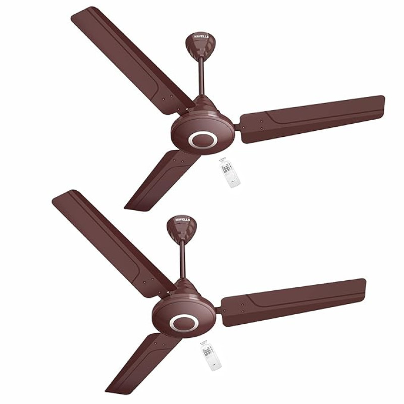 Havells 1200Mm Efficiencia Neo Bldc Motor Ceiling Fan 5 stars With Remote (Pack Of 2, Brown)