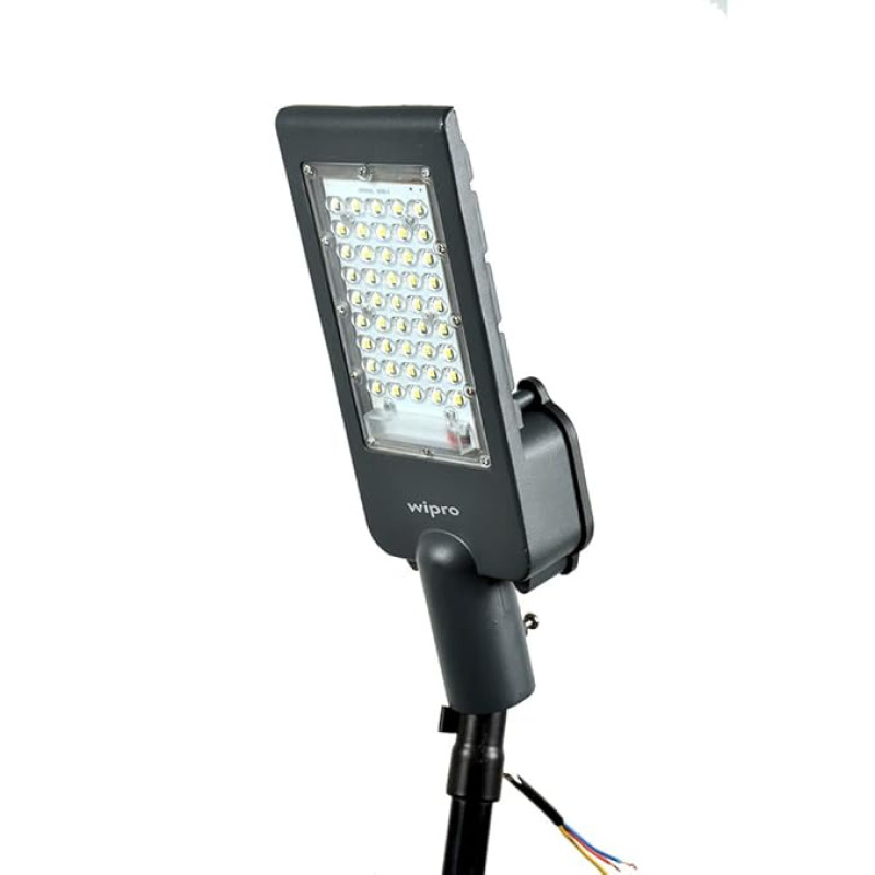 wipro Garnet 50W LED Street Light |Cool White,6500K | IP66 Water Proof Outdoor Light |Lens Technology | Aluminium Heat Sink |4Kv Surge Protection |440V High Voltage Protection |Pack of 1