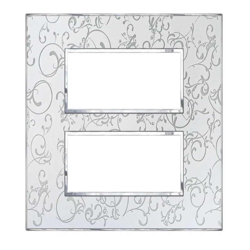 Legrand Arteor Square Cover Plate w Overmoulded Plate 2x6 Module (Silver Baroque & Dark Baroque)