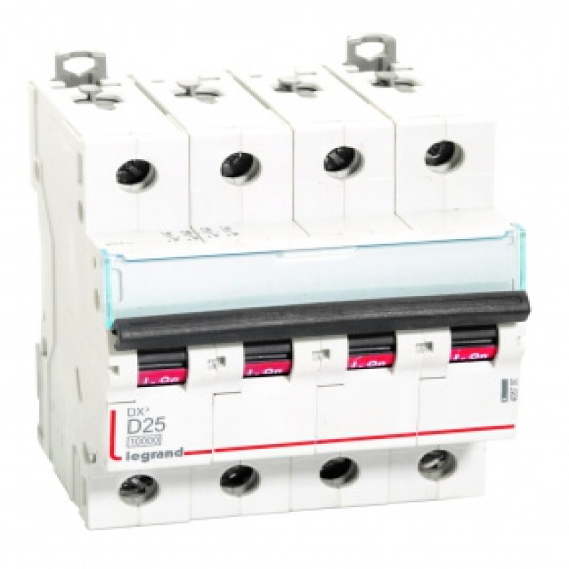 Legrand DX3 AC MCBs - D Curve Four Pole 415 V~ (25A)