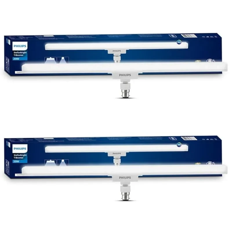 PHILIPS Stellar Bright 20W B22 LED T-Beamer, 2000lm, Plug n Play, Cool Day Light, Pack of 2
