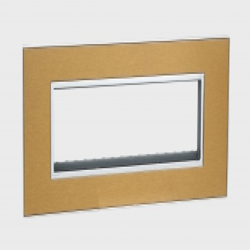 Legrand Arteor Metal Finish Square Cover Plate w Overmoulded Plate 8 Module (Gold Brass & Stainless Steel)